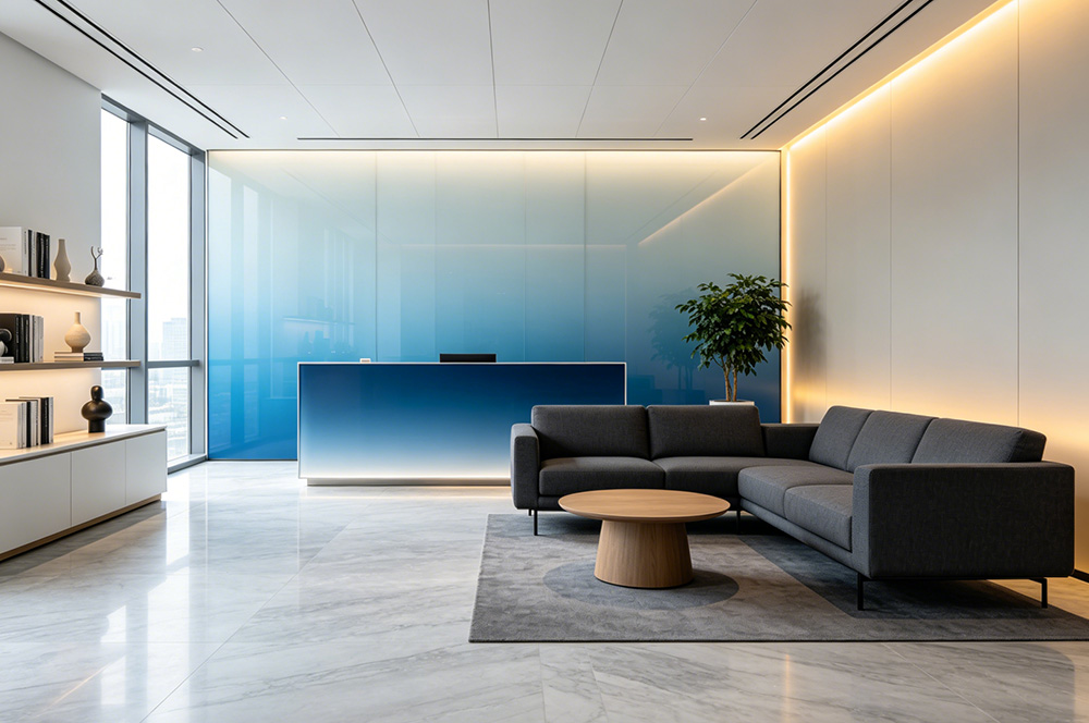 科技风办公室洽谈区装修效果图