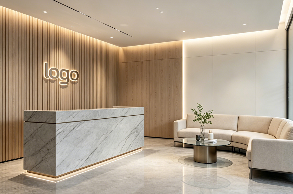 200平办公室前台装修效果图