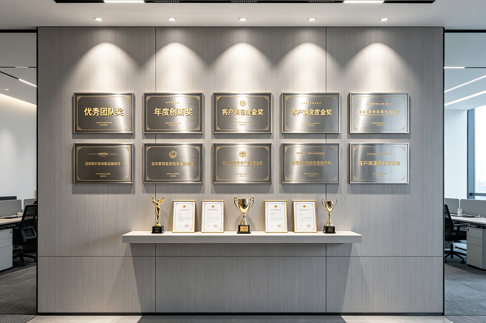 办公室荣誉展示墙装修效果图