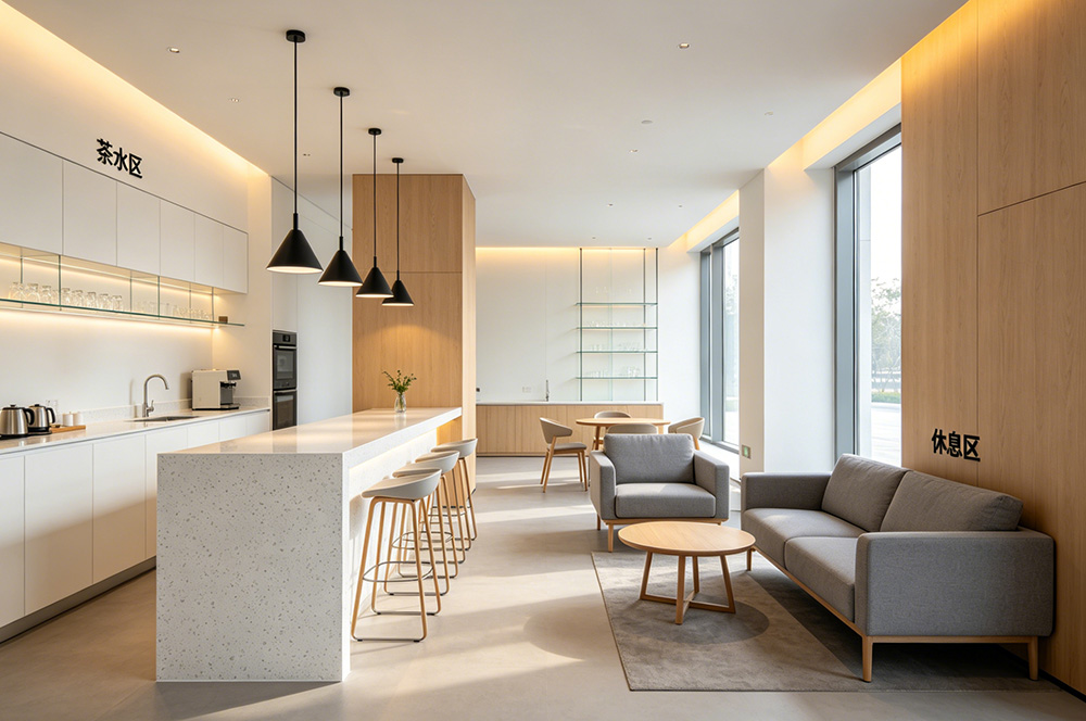 700平现代办公室茶水间装修效果图