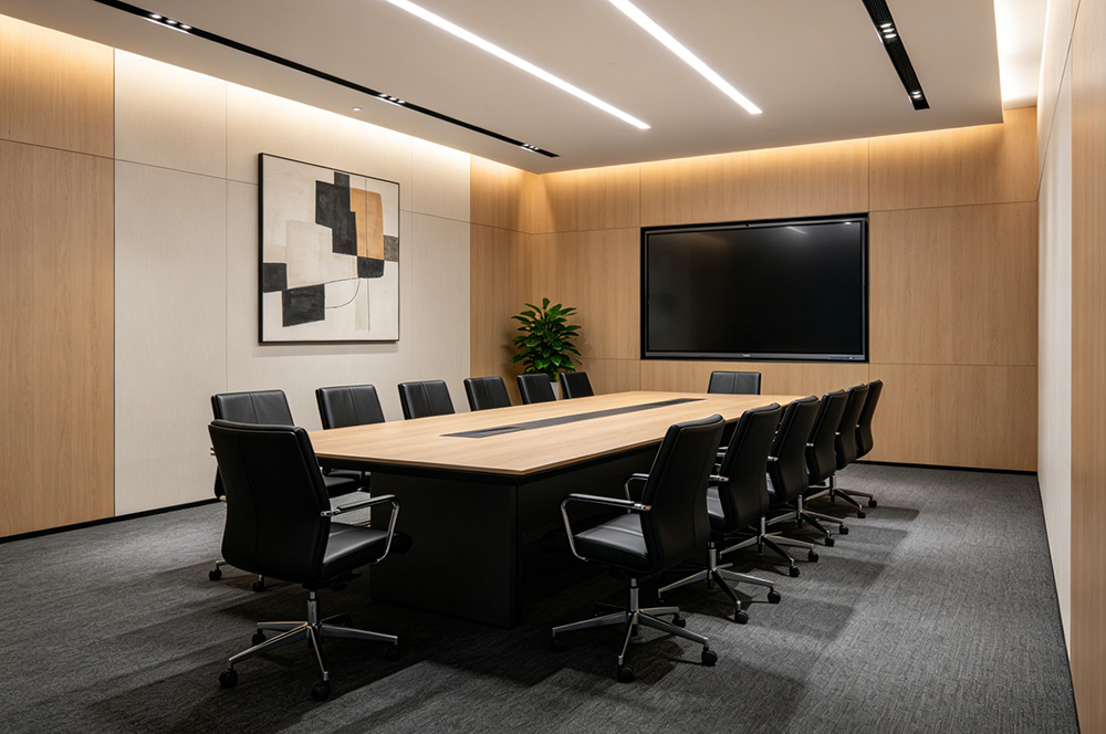 办公室15人会议室装修设计效果图