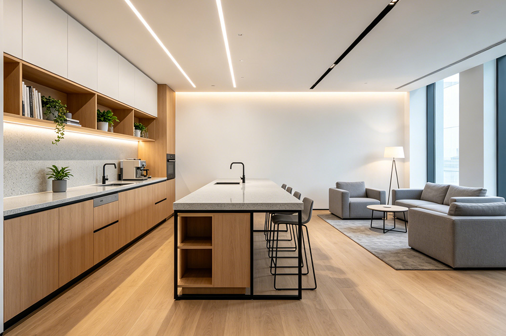 写字楼办公室茶水间装修效果图