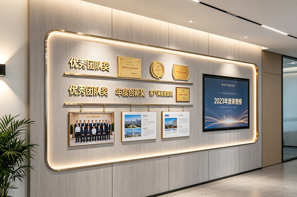 办公室荣誉墙装修设计效果图