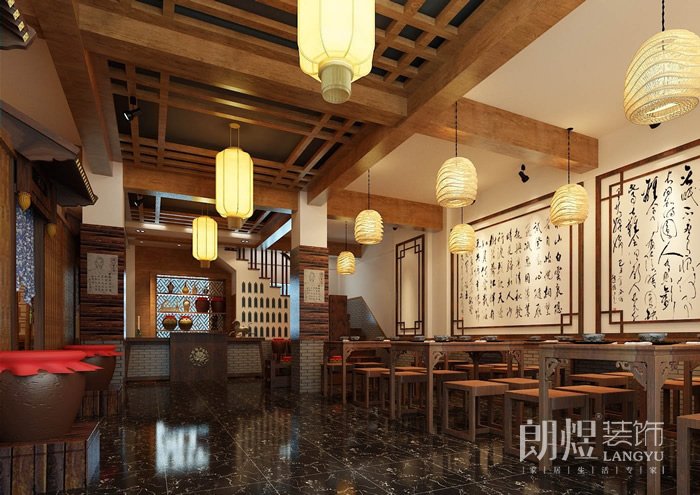 中式饭店装修风格图片