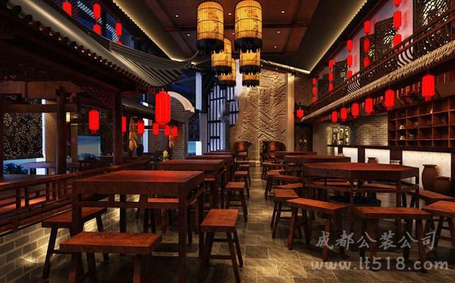 成都特色土菜馆餐厅装修效果图鉴赏