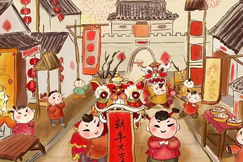 火锅店民俗墙绘