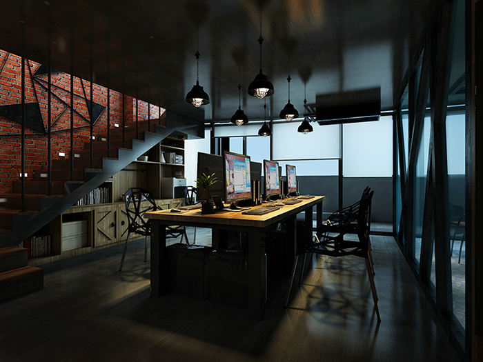 工业风loft办公室装修效果图