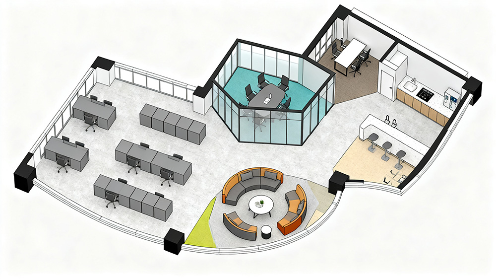 办公室平面设计布置图