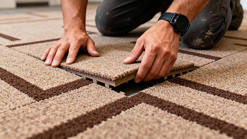 办公室丁字形地毯铺设安装技术