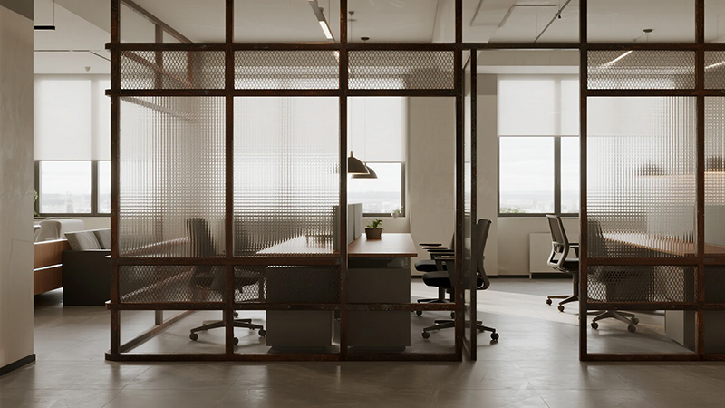 办公室金属网隔断设计