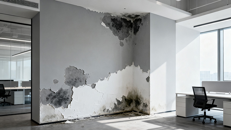 办公室墙体装修后发霉发潮掉墙皮