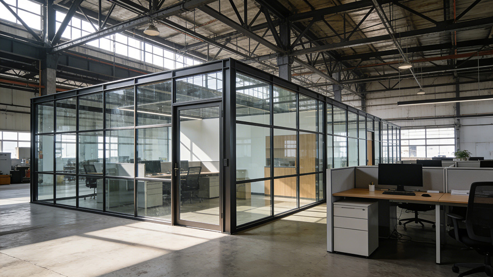 钢结构厂房内办公隔墙图2