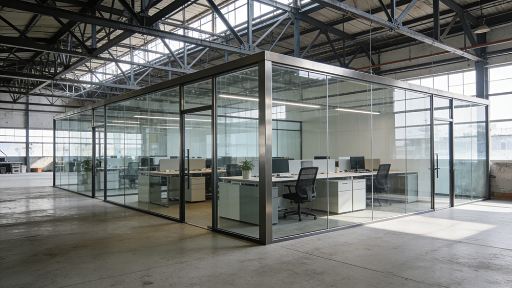 钢结构厂房内办公隔墙图1