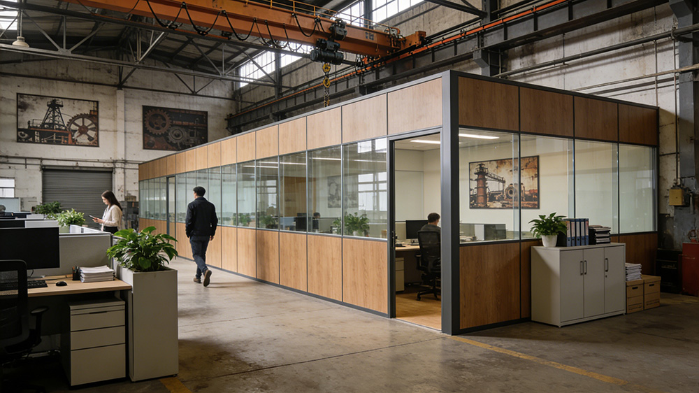 钢结构厂房内办公隔墙图4