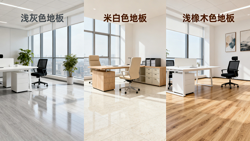 办公室浅色系地板(浅灰、米白、浅橡木色)