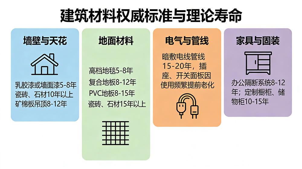 装修材料的理论平均寿命参考图
