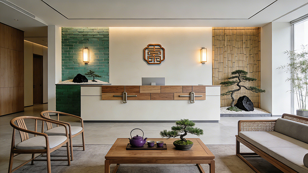新中式禅意风办公室前台
