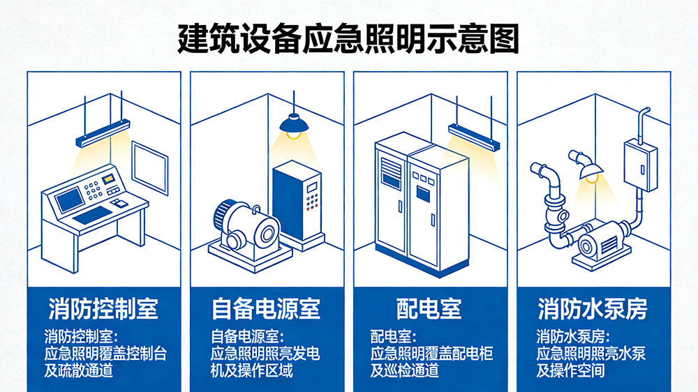 设备房间应急照明示意图